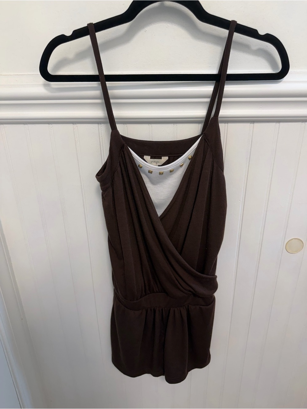 Y2K Energie Brown Romper with White Inset
